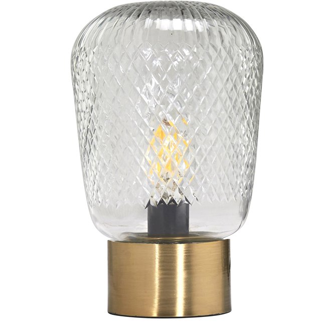 Szklana lampka stołowa modern retro mosiądz Juliette